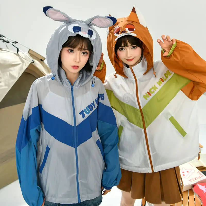 Anime Disney Zootopia Hooded Sunscreen Clothing Cartoon Judy Hopps Nick Wilde Contrast Stitching Couple Sunscreen Jacket Top
Anime Disney Zootopia Hooded Sunscreen Clothing Cartoon Judy Hopps Nick Wilde Contrast Stitching Couple Sunscreen Jacket Top