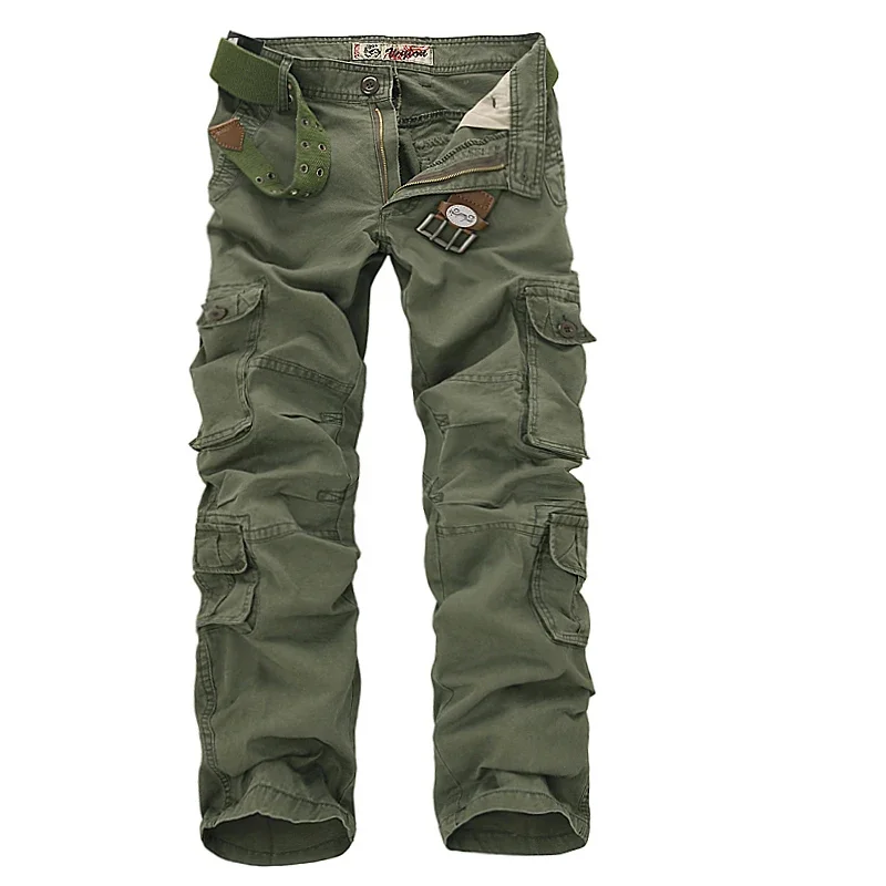 

Men Military Cargo Pants 2022 Men Multi-pockets Baggy Cotton Pants Male Casual Overall Army Tactical Trousers NoBelts Size 44 46