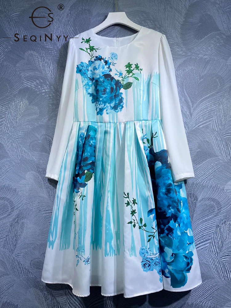 SEQINYY Elegant Midi Dress Summer Spring New Fashion Design Women Runway High Street Vintage Blue Flower A-Line Holiday
SEQINYY Elegant Midi Dress Summer Spring New Fashion Design Women Runway High Street Vintage Blue Flower A-Line Holiday