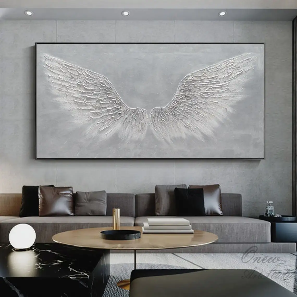 Angel Wing Oil Painting Hand Painted on Canvas Large Abstract Feather Wings Wall Art Modern Artwork for Living Room Bedroom
Angel Wing Oil Painting Hand Painted on Canvas Large Abstract Feather Wings Wall Art Modern Artwork for Living Room Bedroom