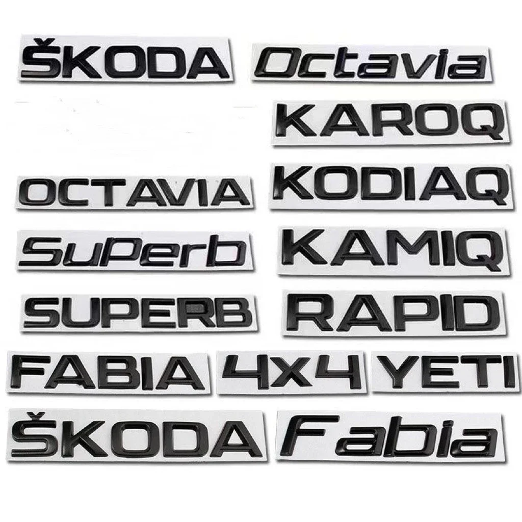 Car Trunk Letters Emblem Logo For Skoda FABIA KAMIQ KAROQ KODIAQ OCTAVIA RAPID SUPERB YETI Sticker Front Rear Badge Glossy Black
Car Trunk Letters Emblem Logo For Skoda FABIA KAMIQ KAROQ KODIAQ OCTAVIA RAPID SUPERB YETI Sticker Front Rear Badge Glossy Black
