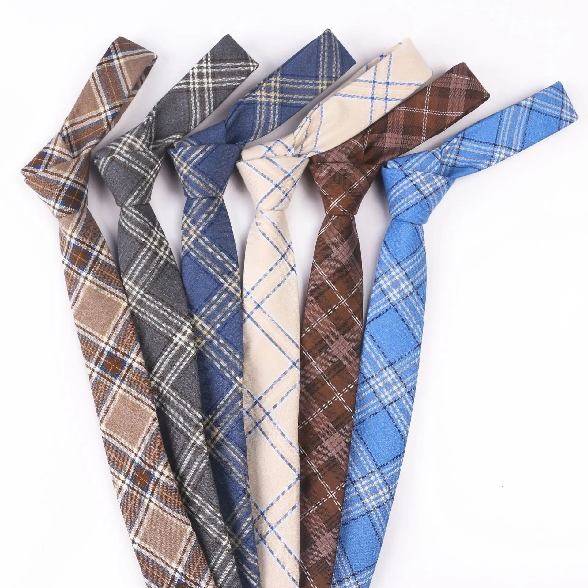 

Униформа JK в стиле преппи для девочек, шейные Галстуки, новинка, клетчатые полосатые японские Студенческие Галстуки, ширина 6 см, коричневый галстук, тонкие галстуки