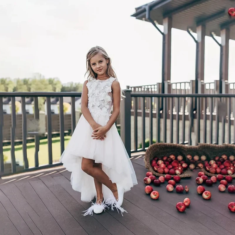 Appliques Lace Sleeveless Princess Flower Girl Dress A-line Tulle First Communion Gown Tiered Wedding Party Birthday for Kids
Appliques Lace Sleeveless Princess Flower Girl Dress A-line Tulle First Communion Gown Tiered Wedding Party Birthday for Kids