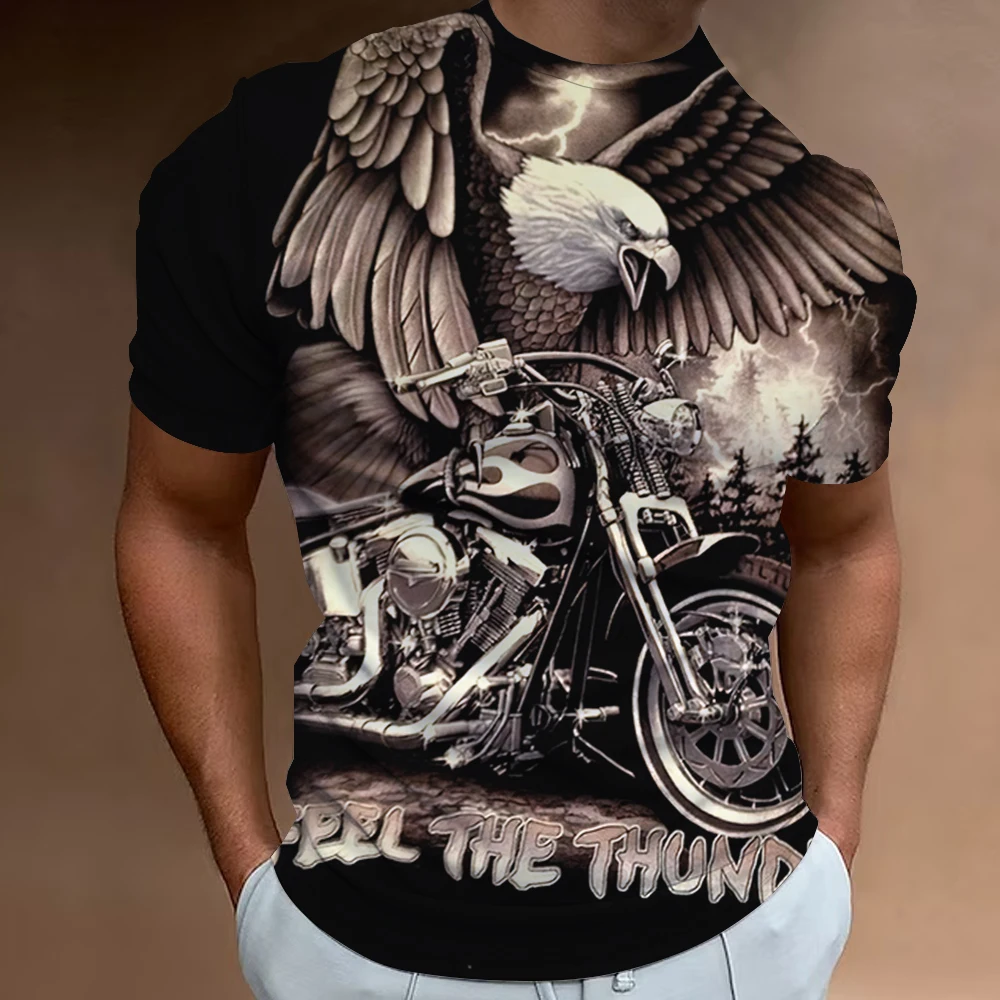 American Eagle Pattern Men's T-Shirt 3D Motorcycle Print Tees Short Sleeve Retro Tops Summer Men's Clothing Oversized Pullover
American Eagle Pattern Men's T-Shirt 3D Motorcycle Print Tees Short Sleeve Retro Tops Summer Men's Clothing Oversized Pullover