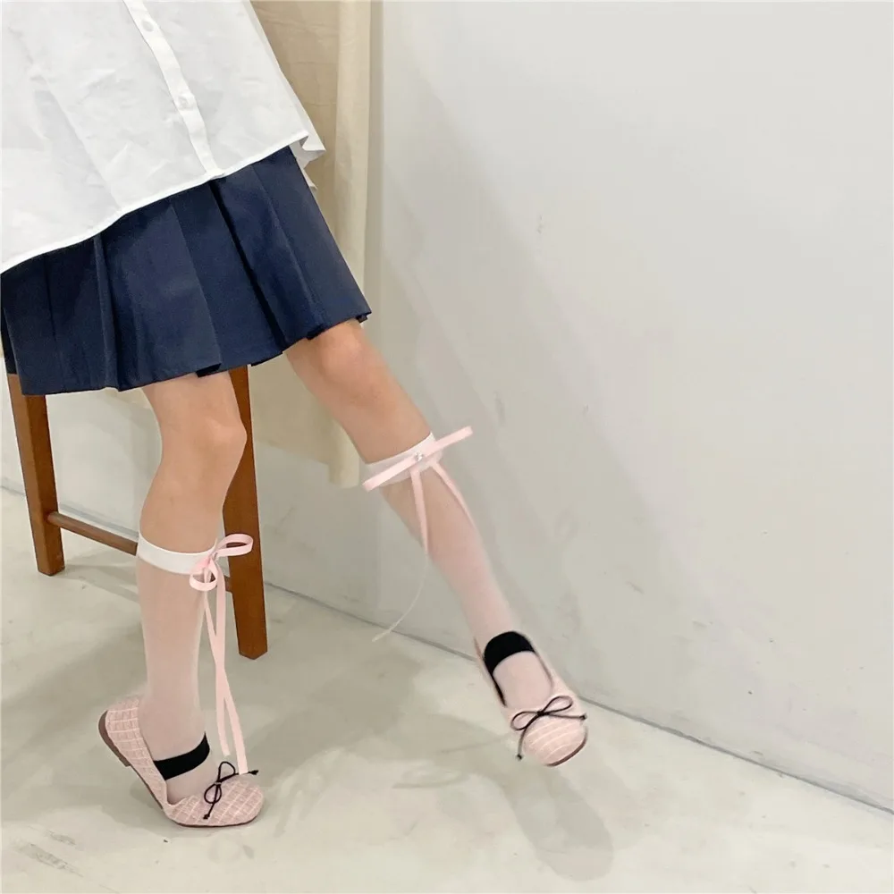 

Spring And Summer Ladies' Stockings Ultra-Thin Harajuku Style Hosiery Calf Pile Socks Women's Socks Balletcore Style Socks