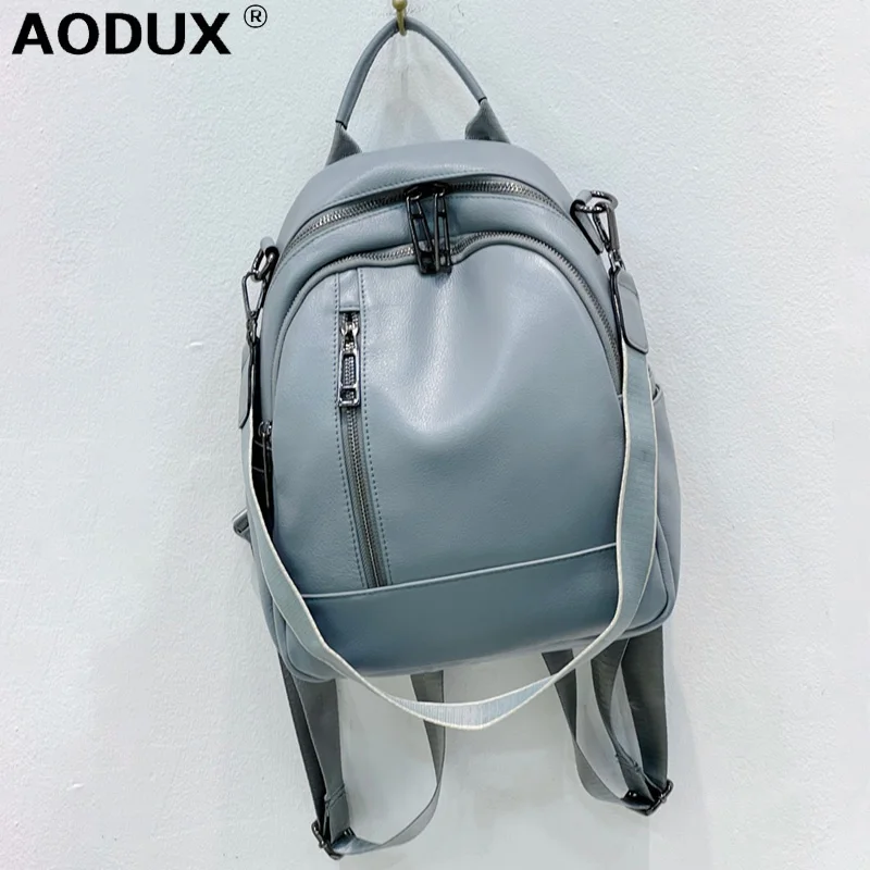 AODUX Women 100% Genuine Cow Leather Calfskin Backpacks Purses Top Layer Nature Cowhide Dual Function Backpack One Shoulder Bags
AODUX Women 100% Genuine Cow Leather Calfskin Backpacks Purses Top Layer Nature Cowhide Dual Function Backpack One Shoulder Bags