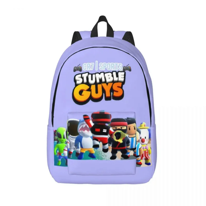 

Stumble Guys Game Backpack for Primary School Student Cartoon Bookbag Teens Canvas Daypack Sports