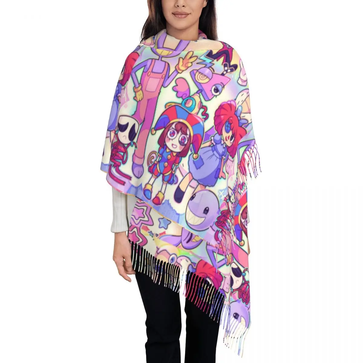 The Amazing Digital Circus Scarf Women Cartoon Large Scarves with Tassel Winter Vintage Shawl Wrap Warm Designer Bandana
The Amazing Digital Circus Scarf Women Cartoon Large Scarves with Tassel Winter Vintage Shawl Wrap Warm Designer Bandana