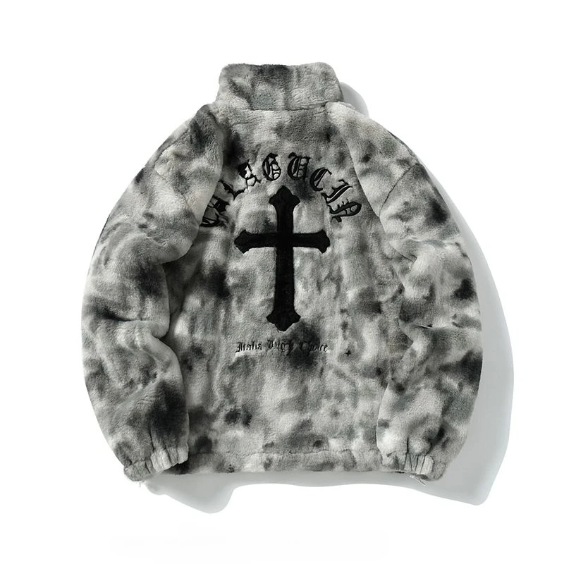 American Spanish Letter Cross Embroidered Lamb Velvet Jacket Street Cotton Coat Men's Autumn and Winter Causal Dark Punk Jacket
American Spanish Letter Cross Embroidered Lamb Velvet Jacket Street Cotton Coat Men's Autumn and Winter Causal Dark Punk Jacket