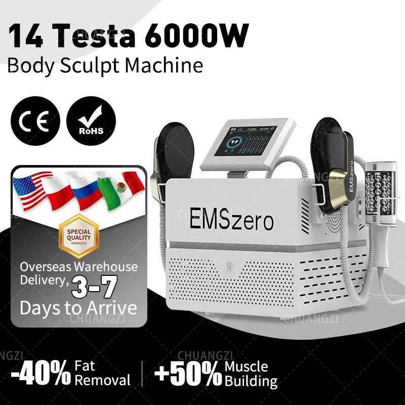 

2024 6000W Emszero NEO Nova Hi-emt Machine With Stimulation Radio Frequency Handles Option Roller Massage