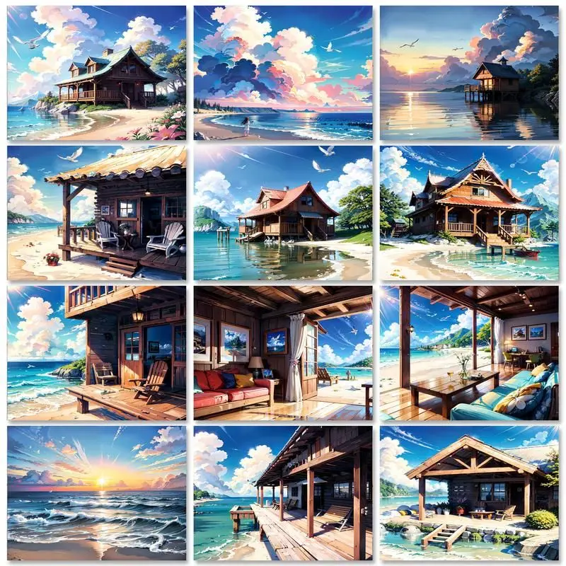 SDOYUNO Painting By Number Scenery Art DIY Frame Zero Basis Picture By Numbers Seaside House Landscape Acrylic Canvas Art Gift
SDOYUNO Painting By Number Scenery Art DIY Frame Zero Basis Picture By Numbers Seaside House Landscape Acrylic Canvas Art Gift