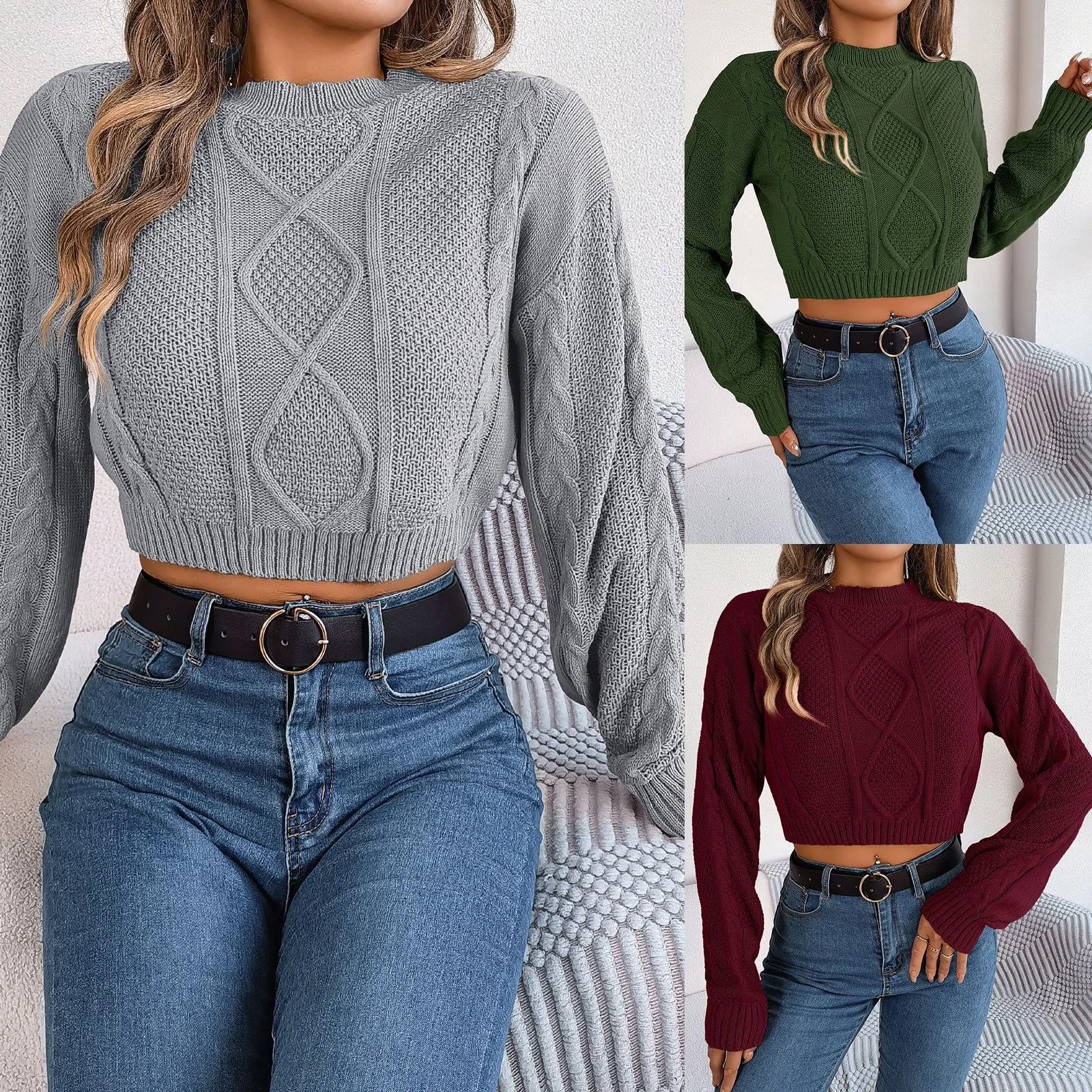 Womens Crew Neck Cropped Sweaters Ribbed Knit Long Sleeve Crop Tops Pullover Knitted Jumpers Tops Y2K Streetwear Autumn Clothes
Womens Crew Neck Cropped Sweaters Ribbed Knit Long Sleeve Crop Tops Pullover Knitted Jumpers Tops Y2K Streetwear Autumn Clothes