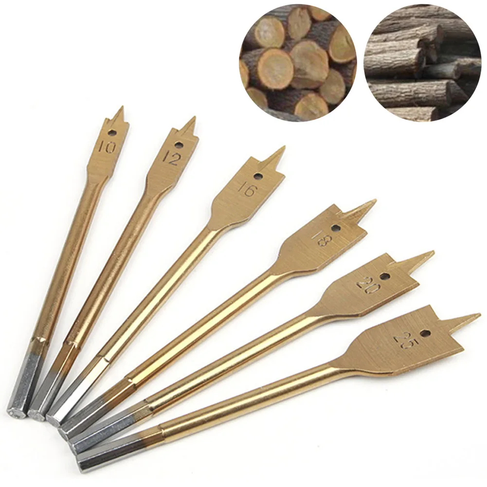 Gold-Colored HCS Flat Wood Drill Bit Hex-Shaped Shank Two-Edge Design Accurate Positioning Cutting Power Tool Accessory
Gold-Colored HCS Flat Wood Drill Bit Hex-Shaped Shank Two-Edge Design Accurate Positioning Cutting Power Tool Accessory