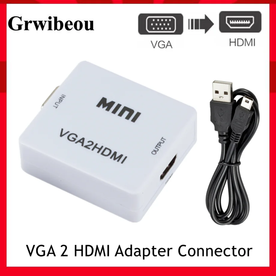 Grwibeou 1080P VGA 2 HDMI Audio Adapter Connector VGA2HDMI Mini VGA to HDMI Converter With Audio For PC Laptop to HDTV Projector
Grwibeou 1080P VGA 2 HDMI Audio Adapter Connector VGA2HDMI Mini VGA to HDMI Converter With Audio For PC Laptop to HDTV Projector