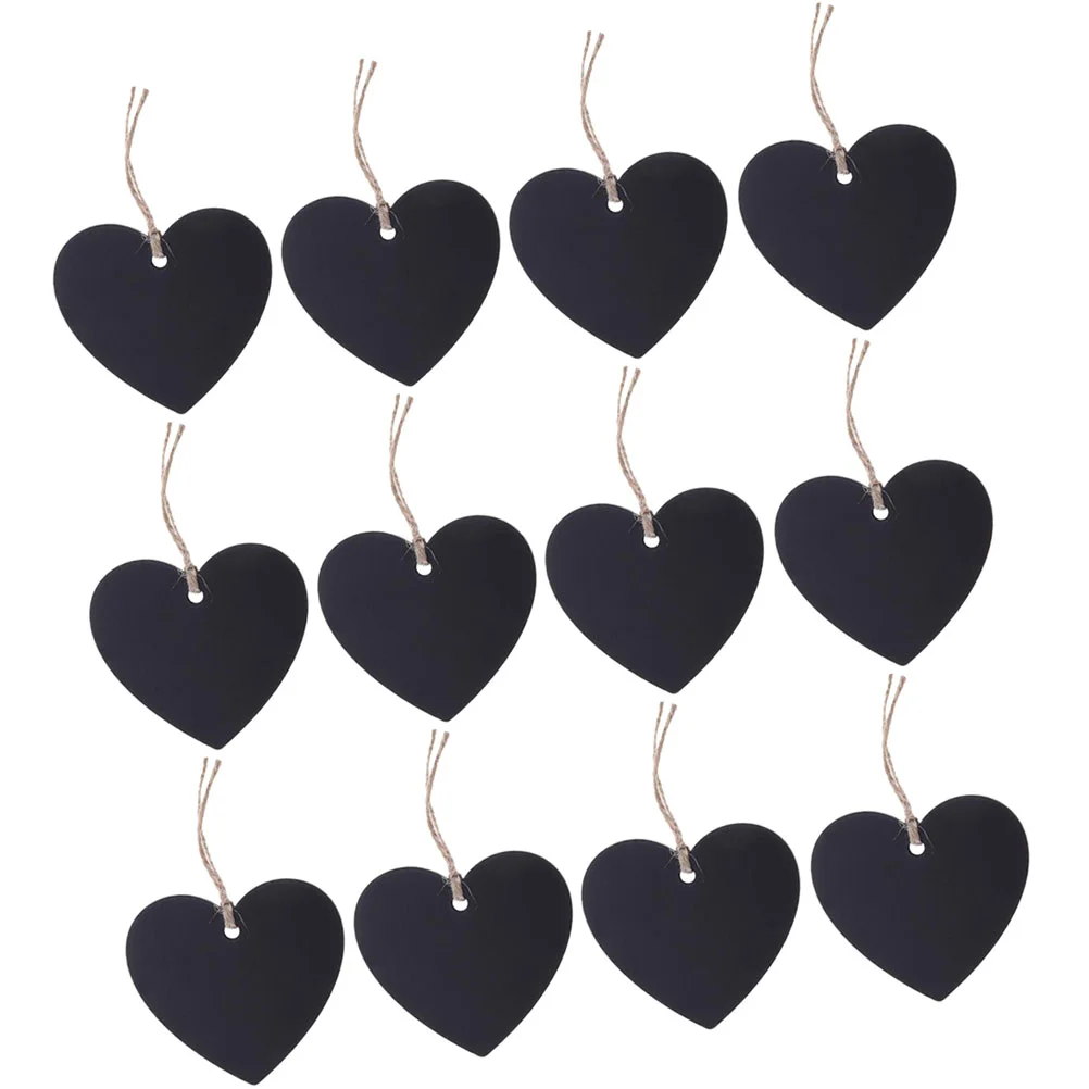 

Unfinished Blank Wooden Heart Shape Label Price Display Gift DIY Price Wooden Label DIY Double-Sided Blackboard Home Decor