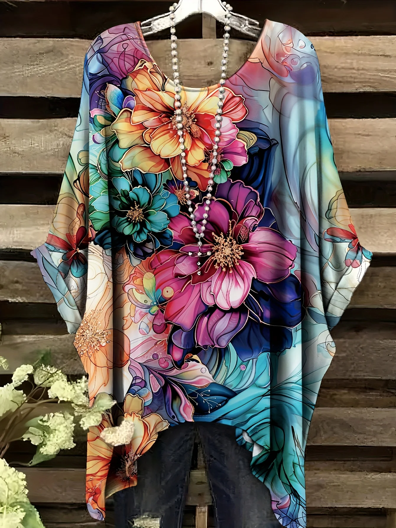 تي شيرت نسائي عصري بطباعة زهور عتيقة لعام 2026، بأكمام قصيرة وتصميم غير منتظم، ملابس نسائية فضفاضة وغير رسمية بمقاس كبير تي شيرت نسائي عصري بطباعة زهور عتيقة لعام 2026، بأكمام قصيرة وتصميم غير منتظم، ملابس نسائية فضفاضة وغير رسمية بمقاس كبير