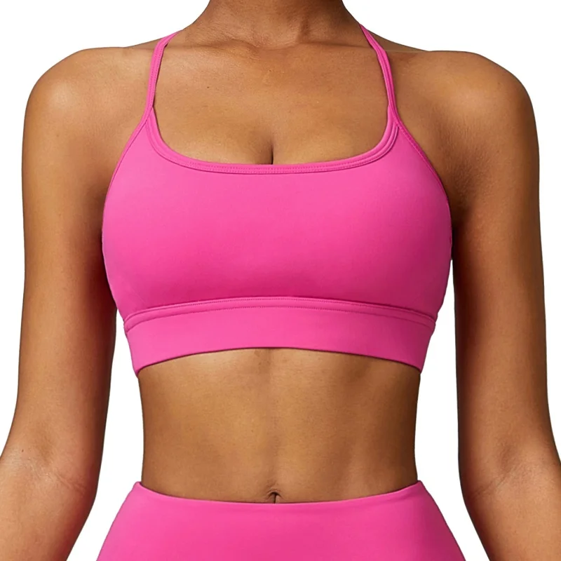 

Eco-friendly Recycled Nude Feel Quick-Drying Yoga Bra Beauty Back Fitness Yoga Clothes for Women Running Exercise Underwear8359