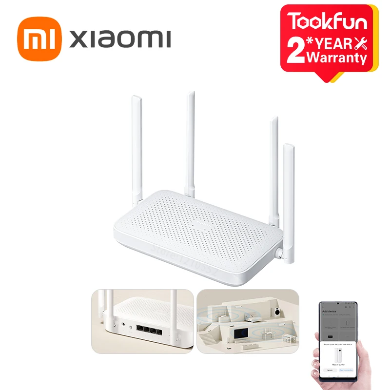 

XIAOMI Router AX1500 WiFi 6 Gigabit Ethernet Port IPTV Mesh 2.4/5 Ghz Signal Amplifier Mi Home Parental Controls VPN OFDMA 128mb