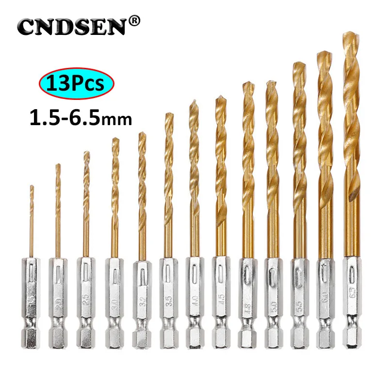 HSS High Speed Steel Titanium Coated Drill Bit Set 1.5-6.5mm 1/4 Hexagonal Shank Twist Drill Woodworking
HSS High Speed Steel Titanium Coated Drill Bit Set 1.5-6.5mm 1/4 Hexagonal Shank Twist Drill Woodworking