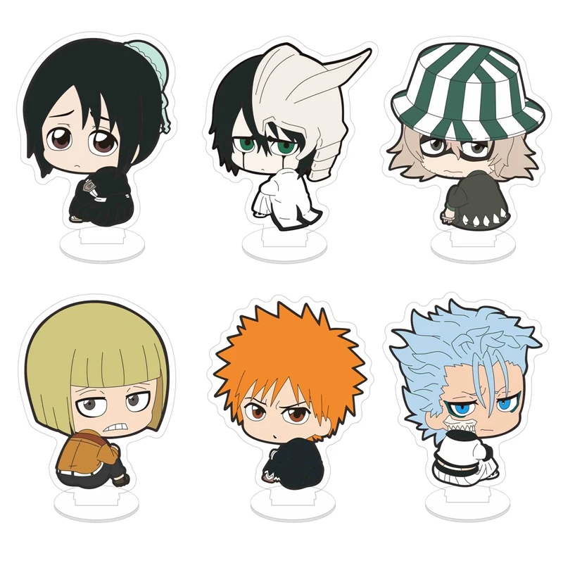 

10cm Anime Bleach Arcylic Stand Figure Kurosaki Ichigo Kuchiki Rukia Cartoon Figures Acrylic Desktop Decoration For Women Men