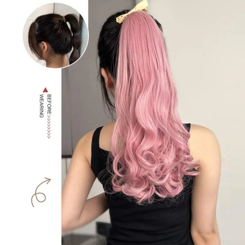 New Synthetic Lace Up Ponytail Hair Extension Fake Tail Natural Hair Clip Pink Ponytail Curly Organic Lady Wig 9 Mallzona S38bb50b342174eff95300db120f2e526X New Synthetic Lace Up Ponytail Hair Extension Fake Tail Natural Hair Clip Pink Ponytail Curly Organic Lady Wig Mallzona