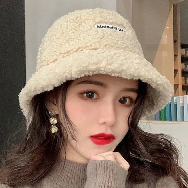 Unisex Lambswool Bucket Hats For Women Men Winter Warm Outdoor Sun Visor Panama Fisherman Cap Letter Embroidered Chapeau
Unisex Lambswool Bucket Hats For Women Men Winter Warm Outdoor Sun Visor Panama Fisherman Cap Letter Embroidered Chapeau