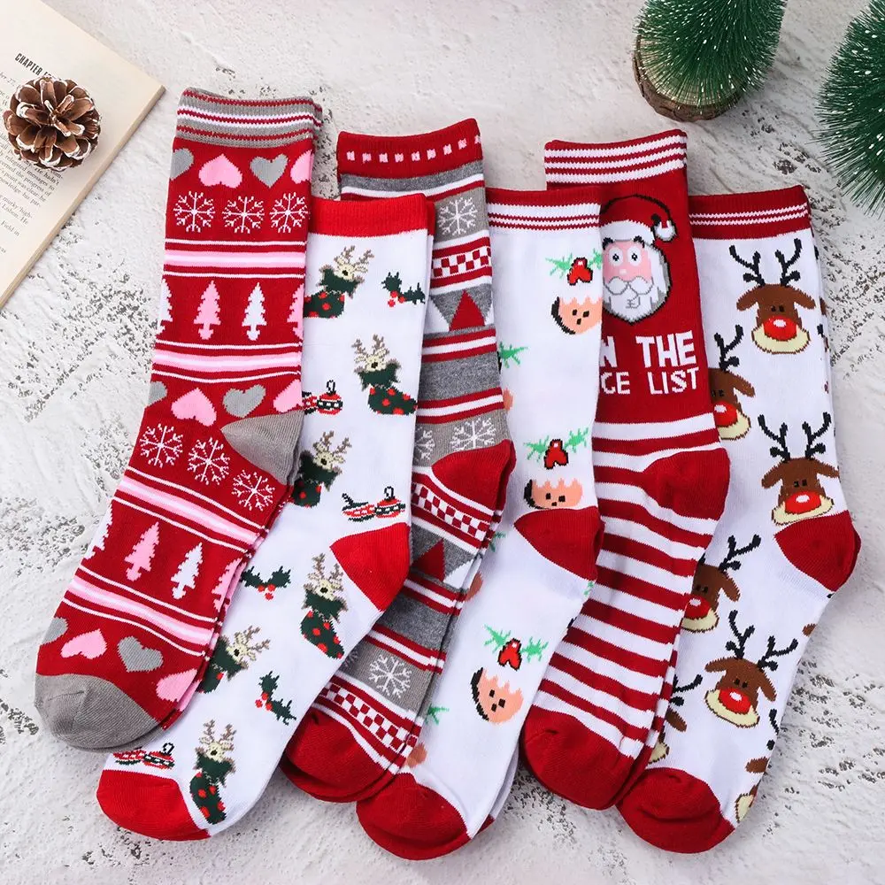 

Thickness Novelty Cotton Knit Santa Stockings Christmas Socks Man Woman Lady Santa Claus