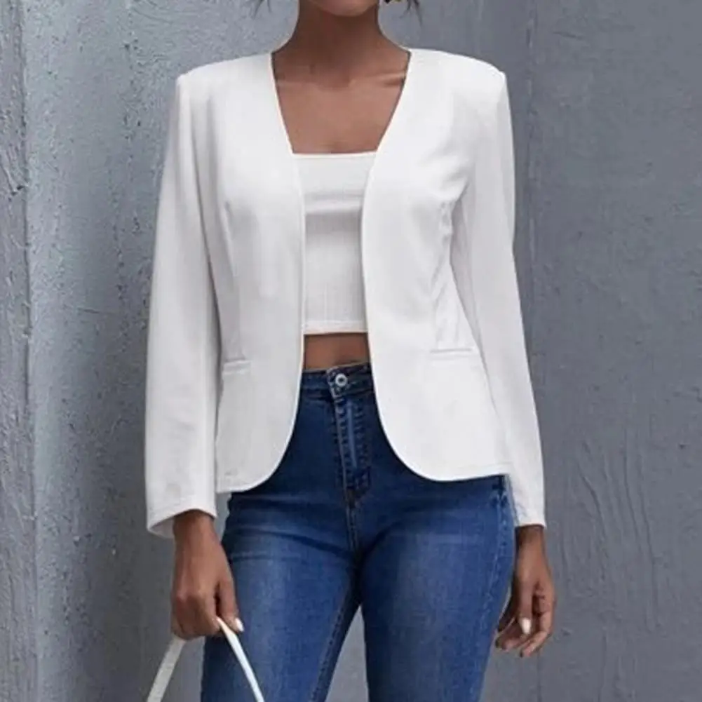 Women Solid Color Coat Chic Business Attire Women's Short Type Open Stitch Cardigan Suit Coat for Spring Fall with Anti-wrinkle
Women Solid Color Coat Chic Business Attire Women's Short Type Open Stitch Cardigan Suit Coat for Spring Fall with Anti-wrinkle