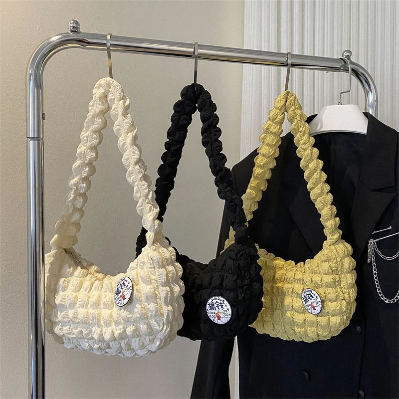 Casual Shoulder Bag Women Cute Purse Soft Cloud Bubbles Handbags For Woman Girls Pleated Cloud Underarm Bag Pouch Bag 
Casual Shoulder Bag Women Cute Purse Soft Cloud Bubbles Handbags For Woman Girls Pleated Cloud Underarm Bag Pouch Bag