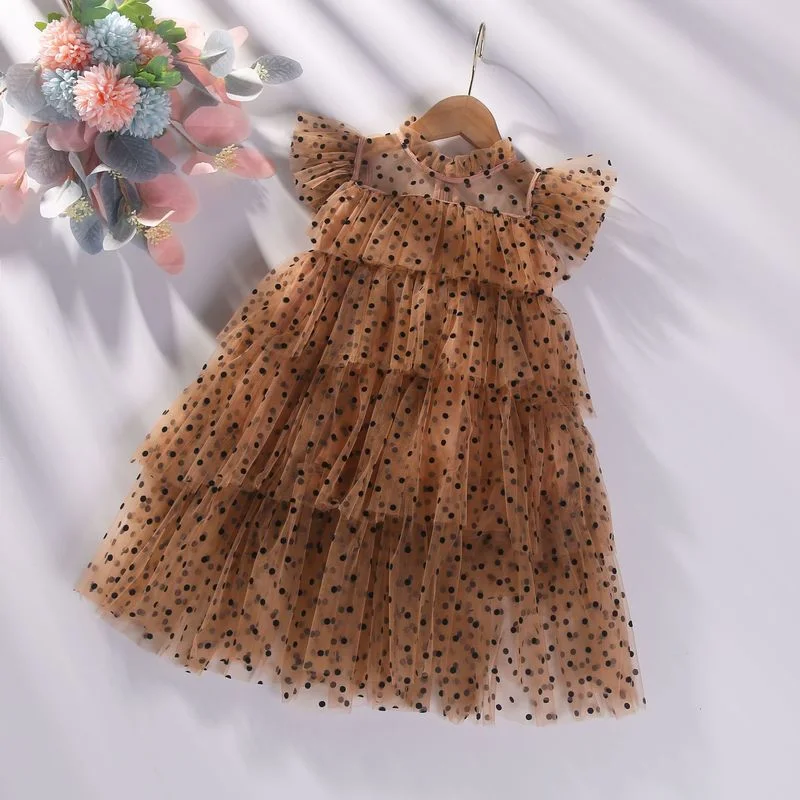 

Children's Clothing Summer Girls Dress New Stars Sequins Layered Dress Kids Princess Dresses Fashion Sexy Mesh Tutu Skirts Girl