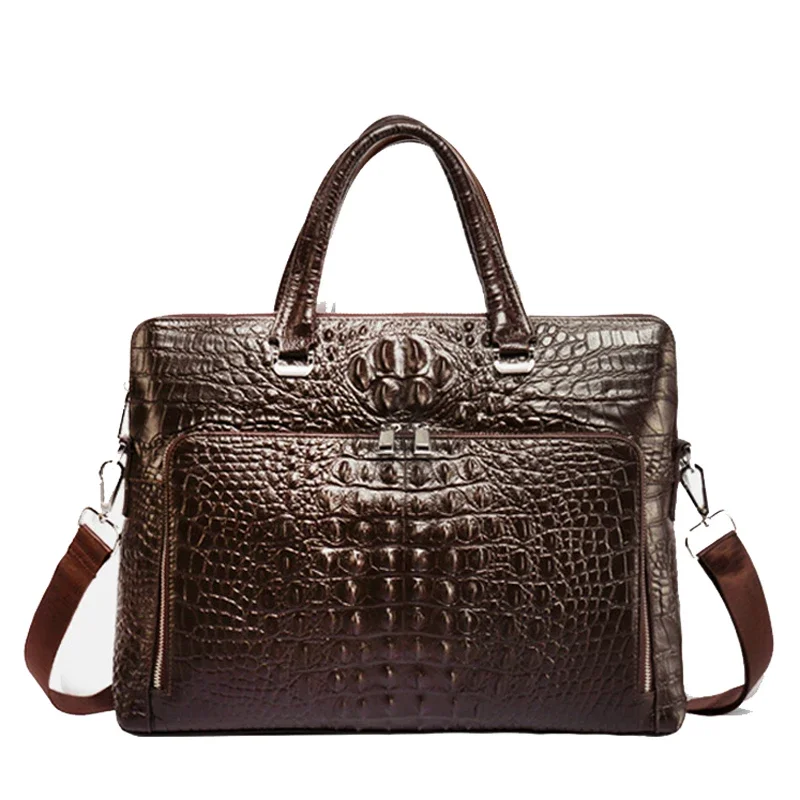 

2024 New Luxury Alligator Genuine Leather Business Men's Briefcase Male Briefcase Shoulder Bag Men Messenger Laptop Computer Bag