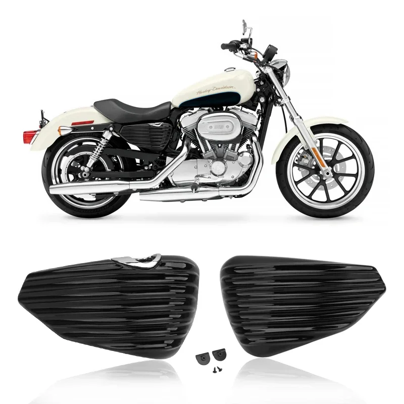 

Motorcycle Black Stripe Fairing Side Battery Left Right Cover Guard Motocross For Harley Sportster XL883 XL1200 X48 2014-2022