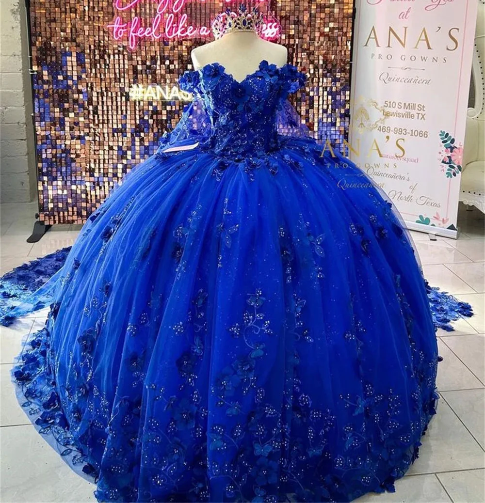 Royal Blue Princess Quinceanera Dresses Ball Gown Off The Shoulder Appliques Beaded Sweet 16 Dresses 15 Años Mexican
Royal Blue Princess Quinceanera Dresses Ball Gown Off The Shoulder Appliques Beaded Sweet 16 Dresses 15 Años Mexican