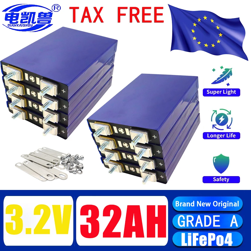 1-16PCS new 3.2V 32ah Lifepo4 battery pack 3C 5C discharge DIY 12V 24V 36V 48V electric motorcycle inverter charging battery
1-16PCS new 3.2V 32ah Lifepo4 battery pack 3C 5C discharge DIY 12V 24V 36V 48V electric motorcycle inverter charging battery