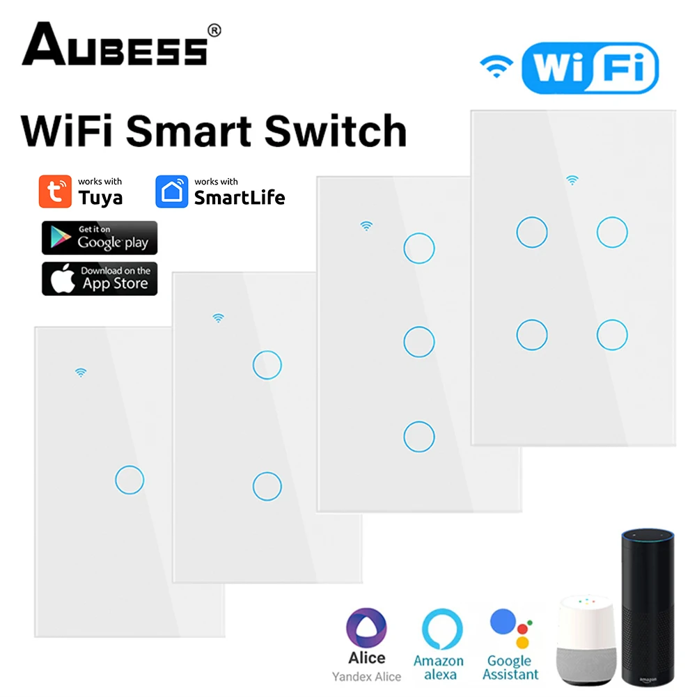 Умный выключатель TUYA Wi-Fi, 1/2/3/4 клавиш, умный бытовой выключатель, нам нужен сенсорный настенный переключатель с нейтральной линией, умный дом через Alexa Google Home
Умный выключатель TUYA Wi-Fi, 1/2/3/4 клавиш, умный бытовой выключатель, нам нужен сенсорный настенный переключатель с нейтральной линией, умный дом через Alexa Google Home