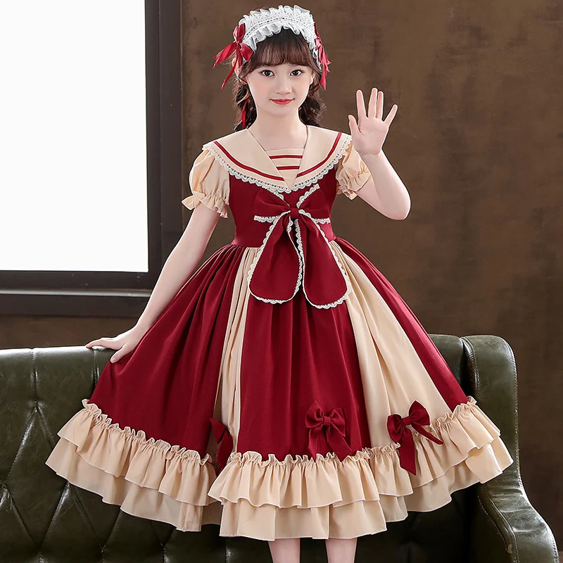 Girls Lolita Cute Red Dress College Sailo Style Bow Birthday Party Dress Princess Kids Christmas Halloween Maid Cosplay Costume
Girls Lolita Cute Red Dress College Sailo Style Bow Birthday Party Dress Princess Kids Christmas Halloween Maid Cosplay Costume