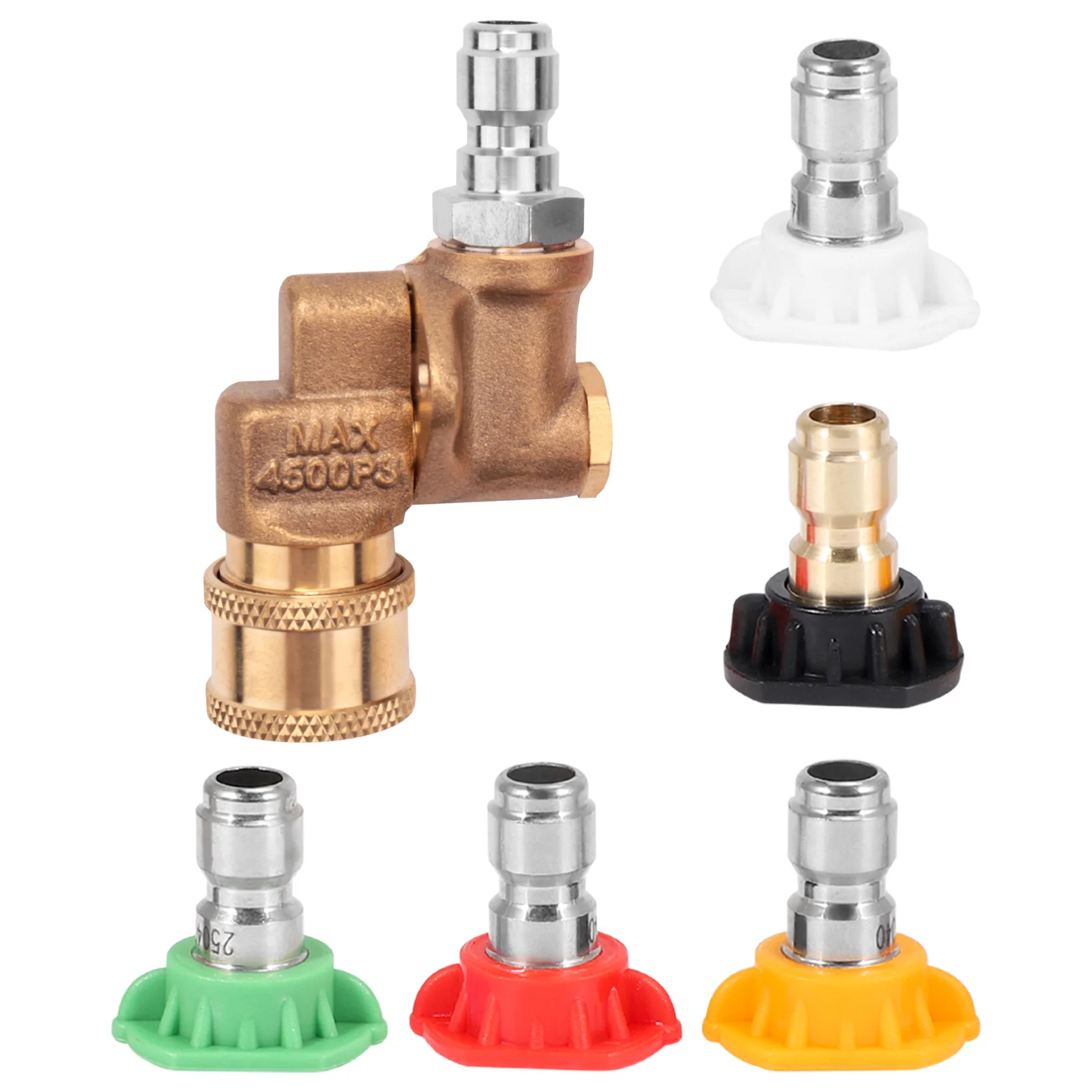Car Washer High Pressure Washer Nozzle Tips Wand Pivot Coupler Power Spray Kit 4500 PSI Pivot Coupler with Nozzle Tips
Car Washer High Pressure Washer Nozzle Tips Wand Pivot Coupler Power Spray Kit 4500 PSI Pivot Coupler with Nozzle Tips