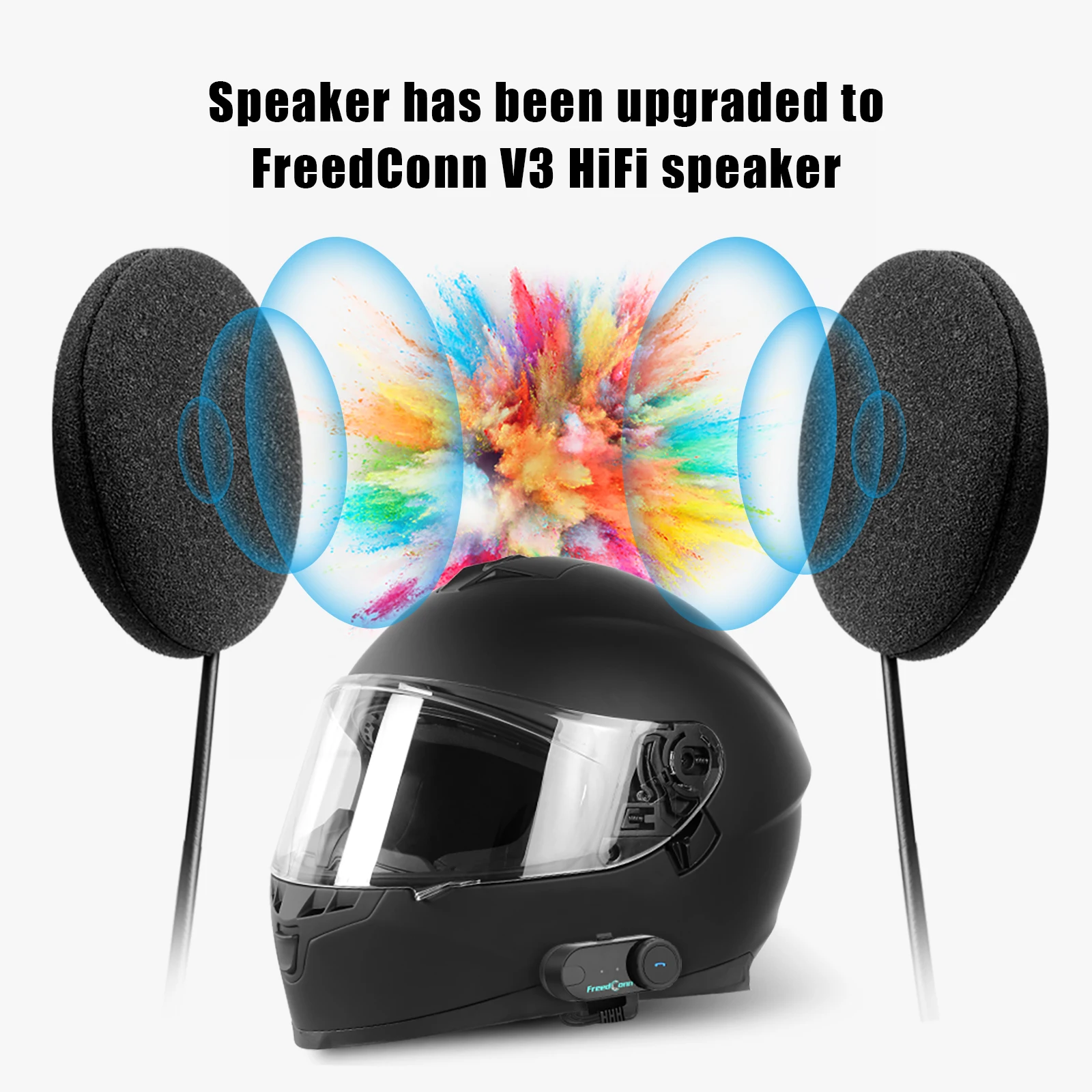 Freedconn Motorcycle Helmet Headset Stereo Bluetooth Hands Free Call Wireless Communication Interphone Music Sharing 6 Riders S38cd39a2a28040268ca7dc405b684637T