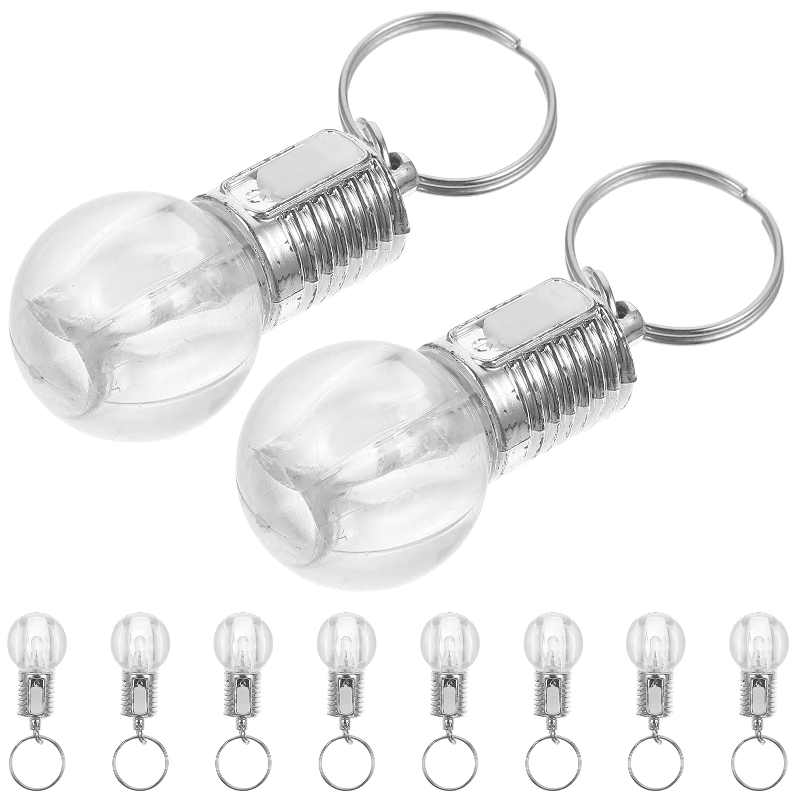 

STOBOK LED Bulb Keychain Flashlights Key Chain Small Change Color Spiral Llight Keychain 10Pcs