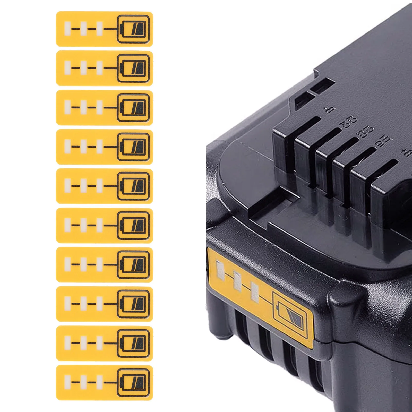 Battery LED Key Stickers None DCB200 Durable LED Lithium Battery Paper Wear-resistant Yellow 10pcs 18V 14.4V None
Battery LED Key Stickers None DCB200 Durable LED Lithium Battery Paper Wear-resistant Yellow 10pcs 18V 14.4V None