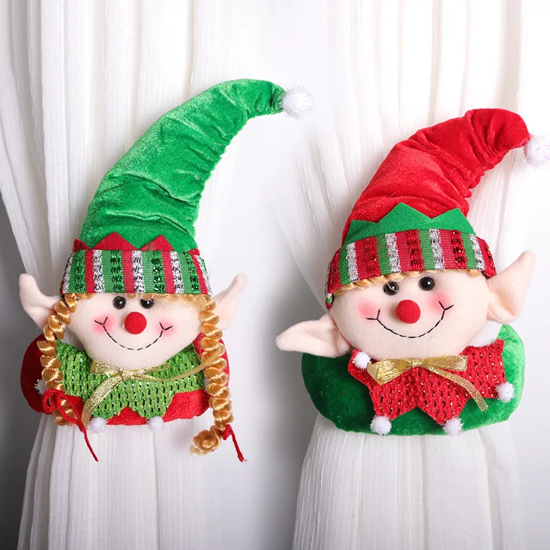 

Creative Christmas Decorations, Cartoon Couple Curtains Door Curtains Buckles Home Furnishings Shopping Mall Window Decorations