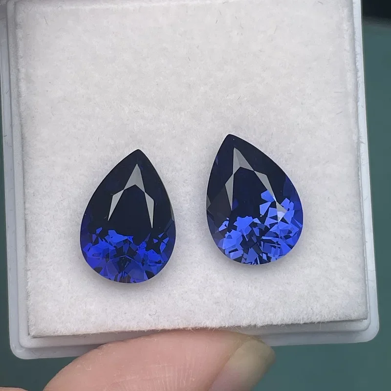 

Ruihe High Quality Pear Shape Royal Blue and Cornflower Blue Color Lab Grown Sapphire Loose Gemstone for Diy Jewelry Design