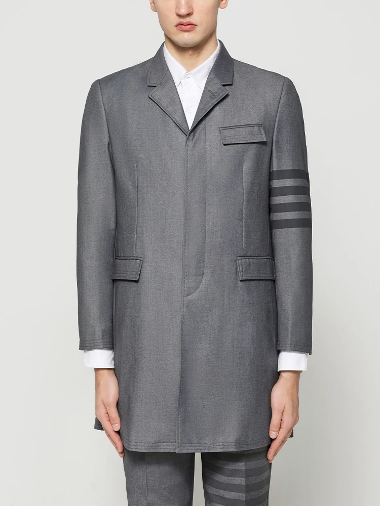 TB THOM Male Suit Long Jacket Fashion Design Men's Clothing Black 4-Bar Stripe Costume Slim Blazer Business Casual Wool Overcoat
TB THOM Male Suit Long Jacket Fashion Design Men's Clothing Black 4-Bar Stripe Costume Slim Blazer Business Casual Wool Overcoat
