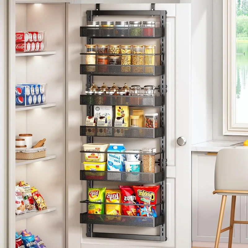 Over the Door Pantry Organizer, 6 Tier Metal Hanging Spice Rack with Detachable Guardrail, Space Saving Hanging Baskets
Over the Door Pantry Organizer, 6 Tier Metal Hanging Spice Rack with Detachable Guardrail, Space Saving Hanging Baskets