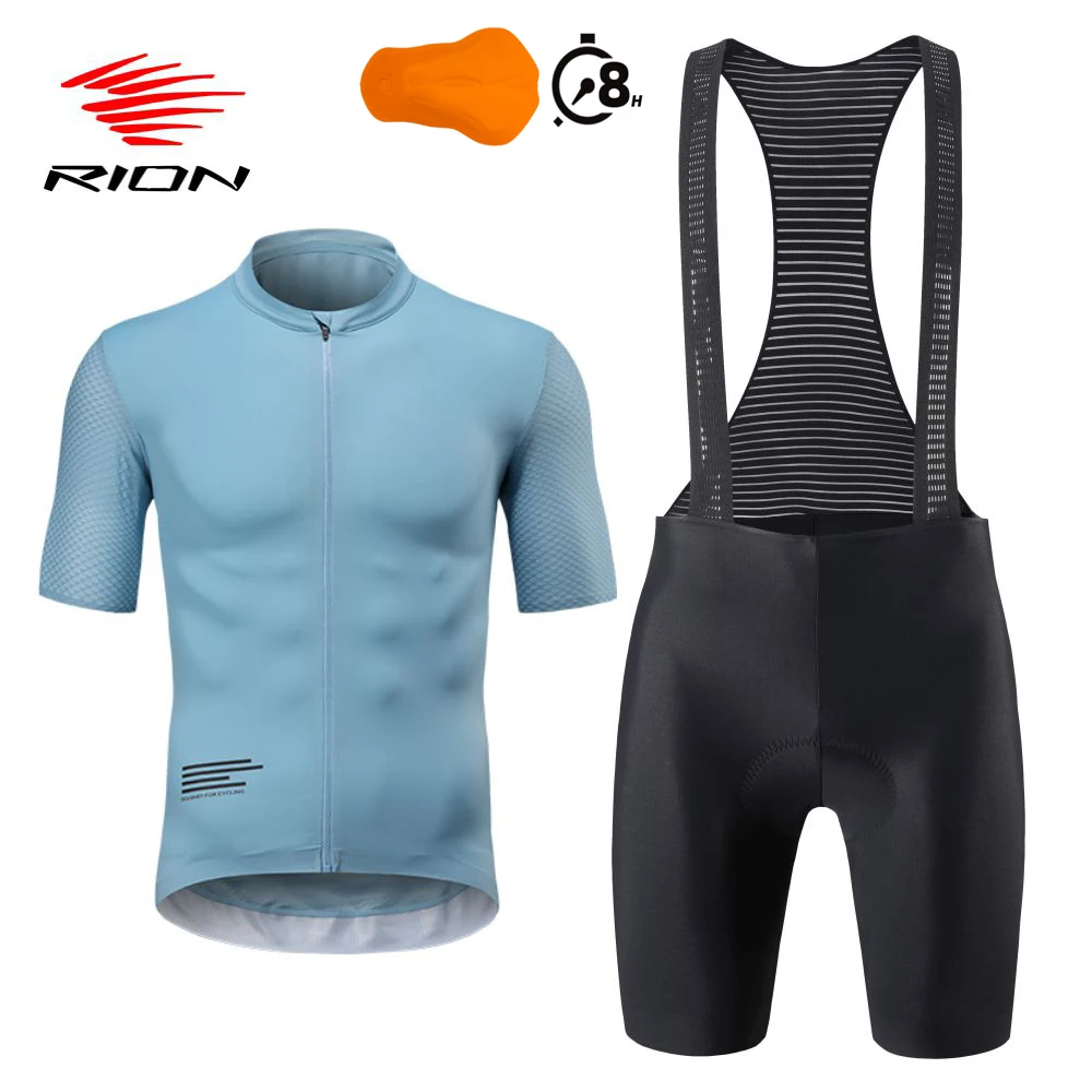 

RION Cycling Bib Shorts MTB Jersey Set Men Road Bike Uniform Motorcycle Padding Tights Riding Shirts Long Distance 8H Dolomiti