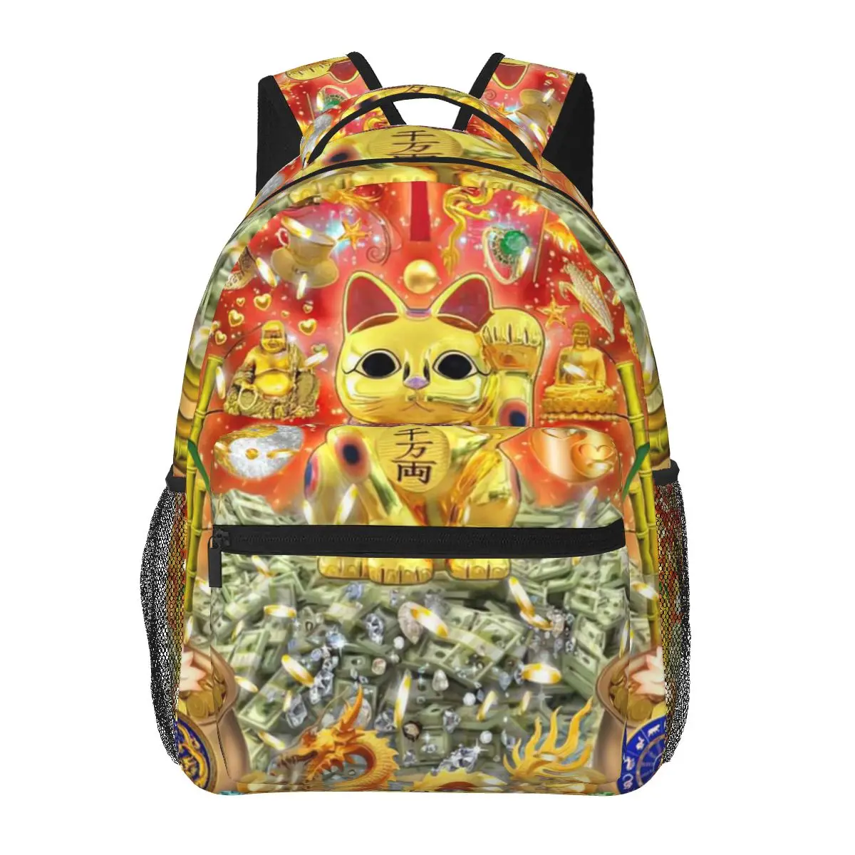 

Постер процветания Золотой рюкзак Неко для девочек и мальчиков дорожные Рюкзаки для подростков школьная сумка
