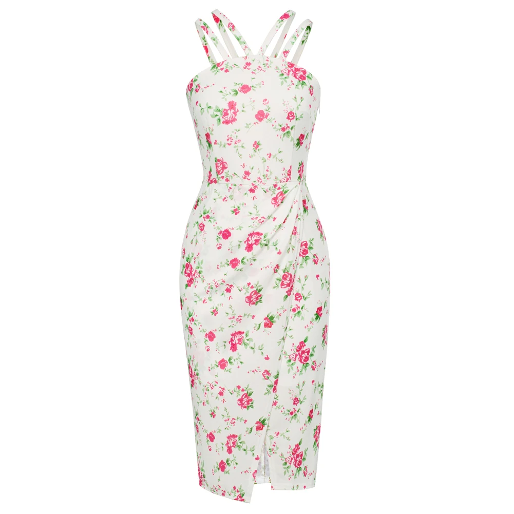 BP Women Ruched Wrap Hem Dress Cross Back Halterneck Bodycon Dress Korean Fashion Floral Printed Sleeveless Elegant Dresses
BP Women Ruched Wrap Hem Dress Cross Back Halterneck Bodycon Dress Korean Fashion Floral Printed Sleeveless Elegant Dresses