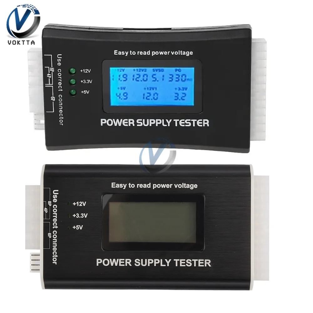 

Digital LCD Display PC Computer 20/24 Pin LCD Power Supply Tester Check Atx Source Tester Power Measuring Diagnostic Tester Tool