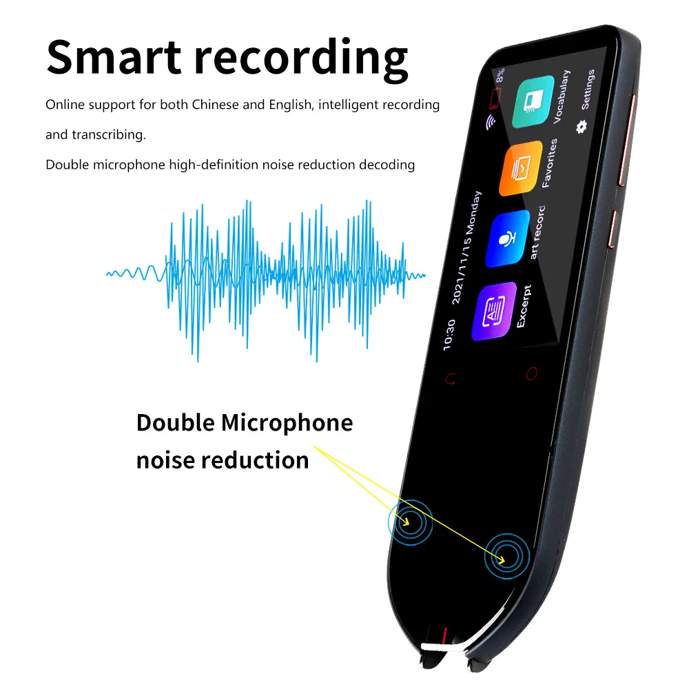 2023 3 Inch Multifunction Smart Voice Translator Offline 116 Language Translation Pen Artifact Business Travel Abroad travel
2023 3 Inch Multifunction Smart Voice Translator Offline 116 Language Translation Pen Artifact Business Travel Abroad travel