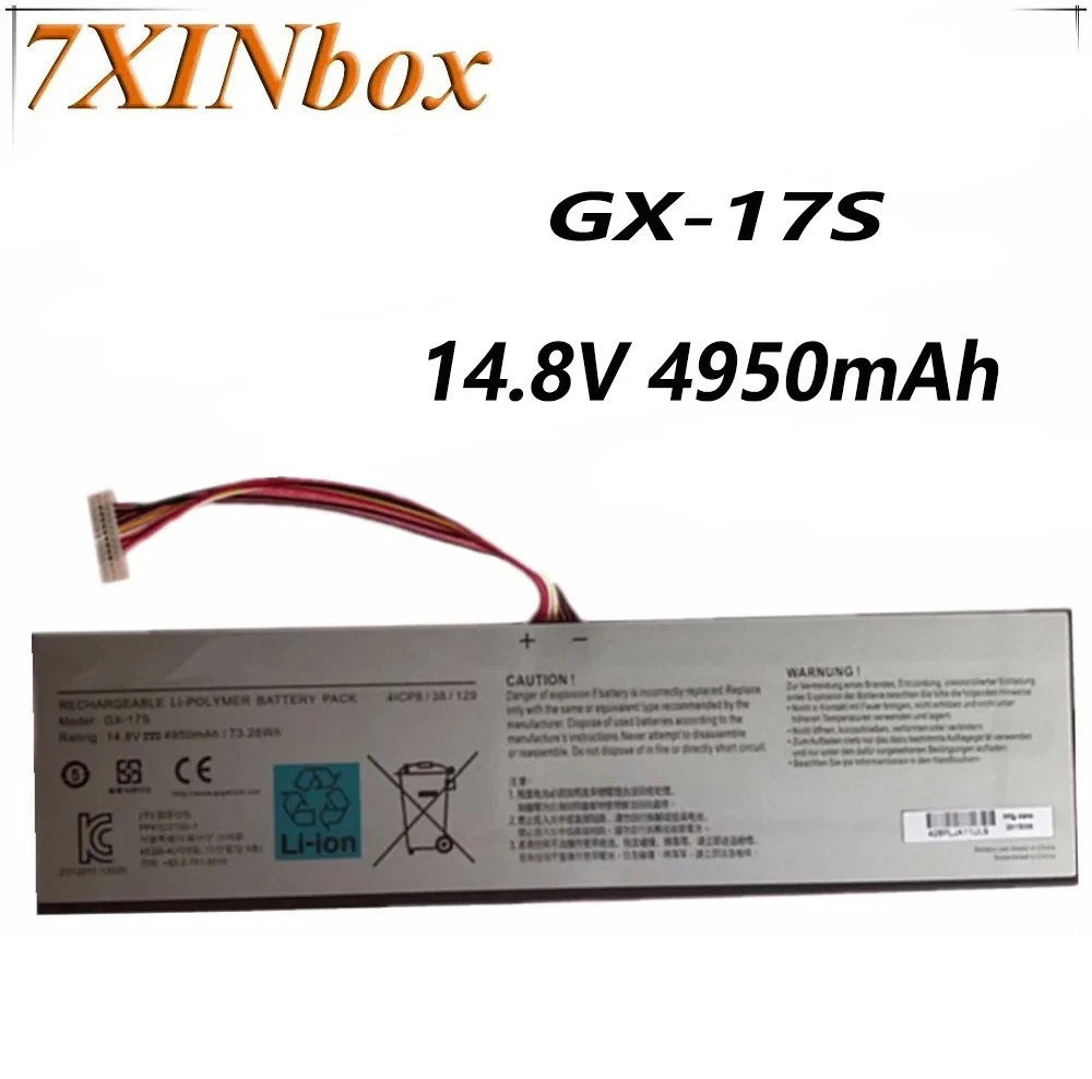 7XINbox 14,8 V 4950mAh оригинальный GX-17S Аккумулятор для ноутбука GIGABYTE AORUS X3, X3 PLUS V3, X7, X7 v2, X3 Plus v5, X5S
7XINbox 14,8 V 4950mAh оригинальный GX-17S Аккумулятор для ноутбука GIGABYTE AORUS X3, X3 PLUS V3, X7, X7 v2, X3 Plus v5, X5S